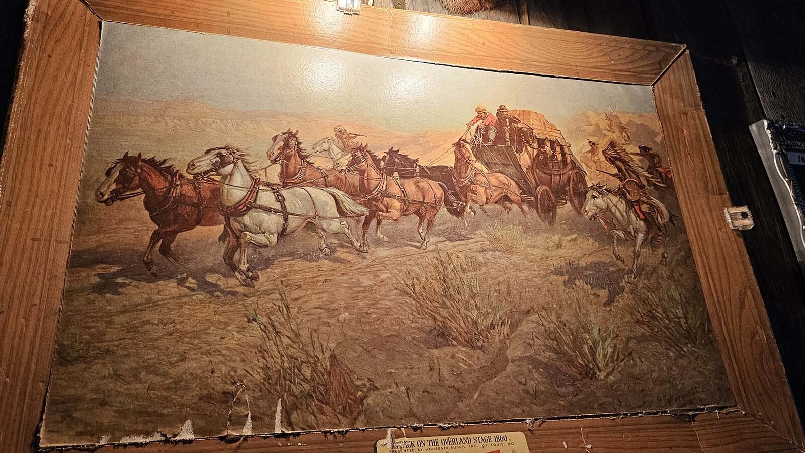 One of the many old west portraits on the wall at the White Wolf Saloon in Douglas.