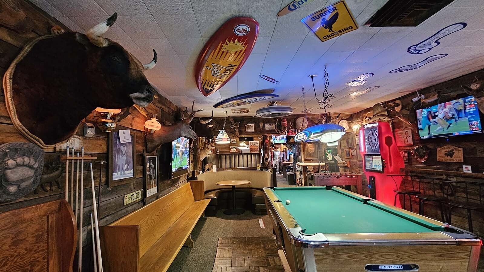 Pool tables and dart boards have been added to the White Wolf Saloon in Douglas.