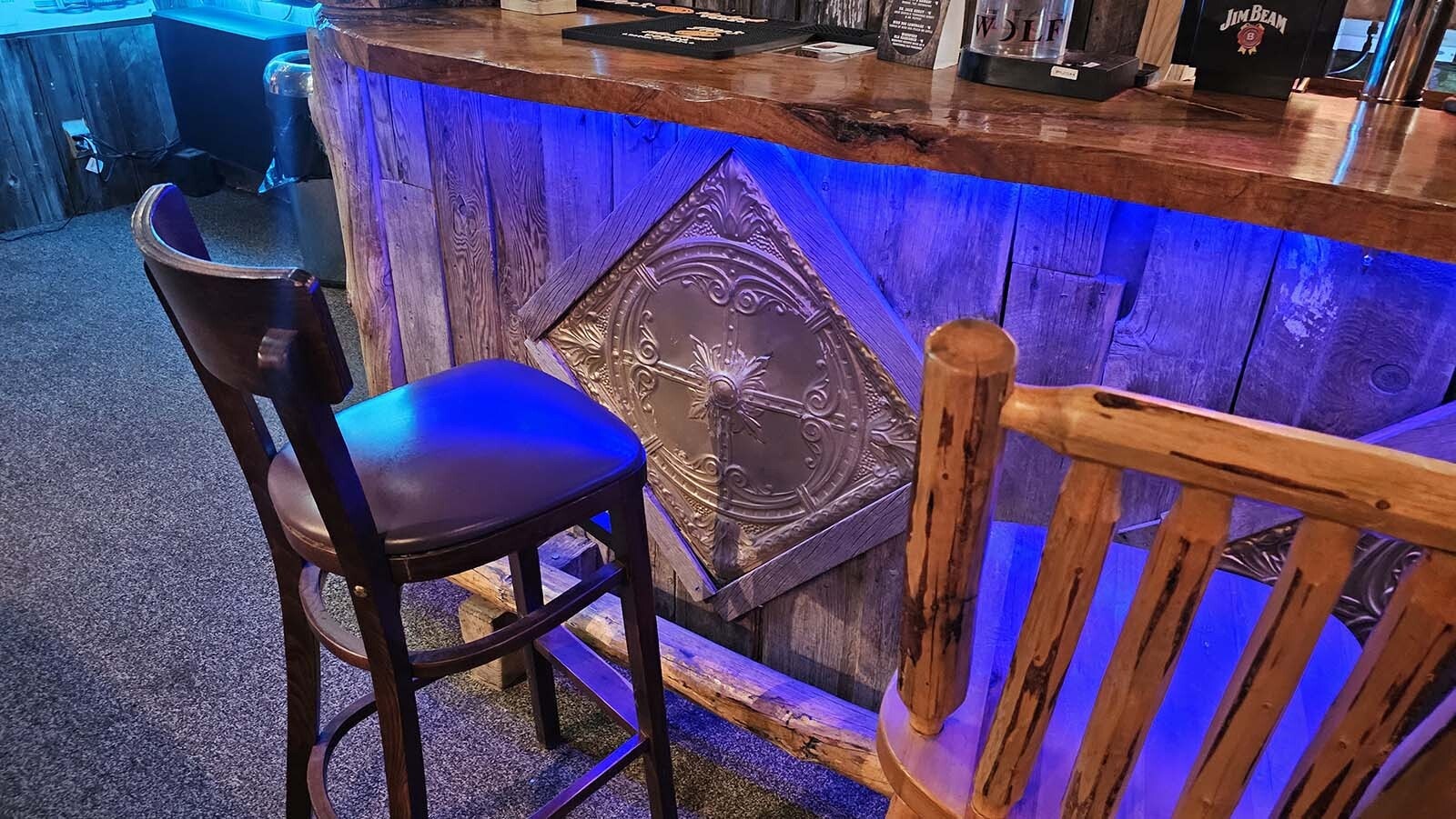 These diamond shaped tins actually came from the Occidental Hotel. They've been fixed up to decorate the bar  at the White Wolf Saloon in Douglas.