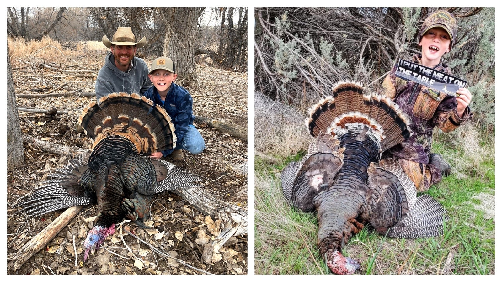 Tucker Bass has been hunting wild turkeys in Wyoming since he was 8 years old. He bagged this tom on Nowood river. His dad, John Bass, said that turkeys prefer creek and river bottoms.