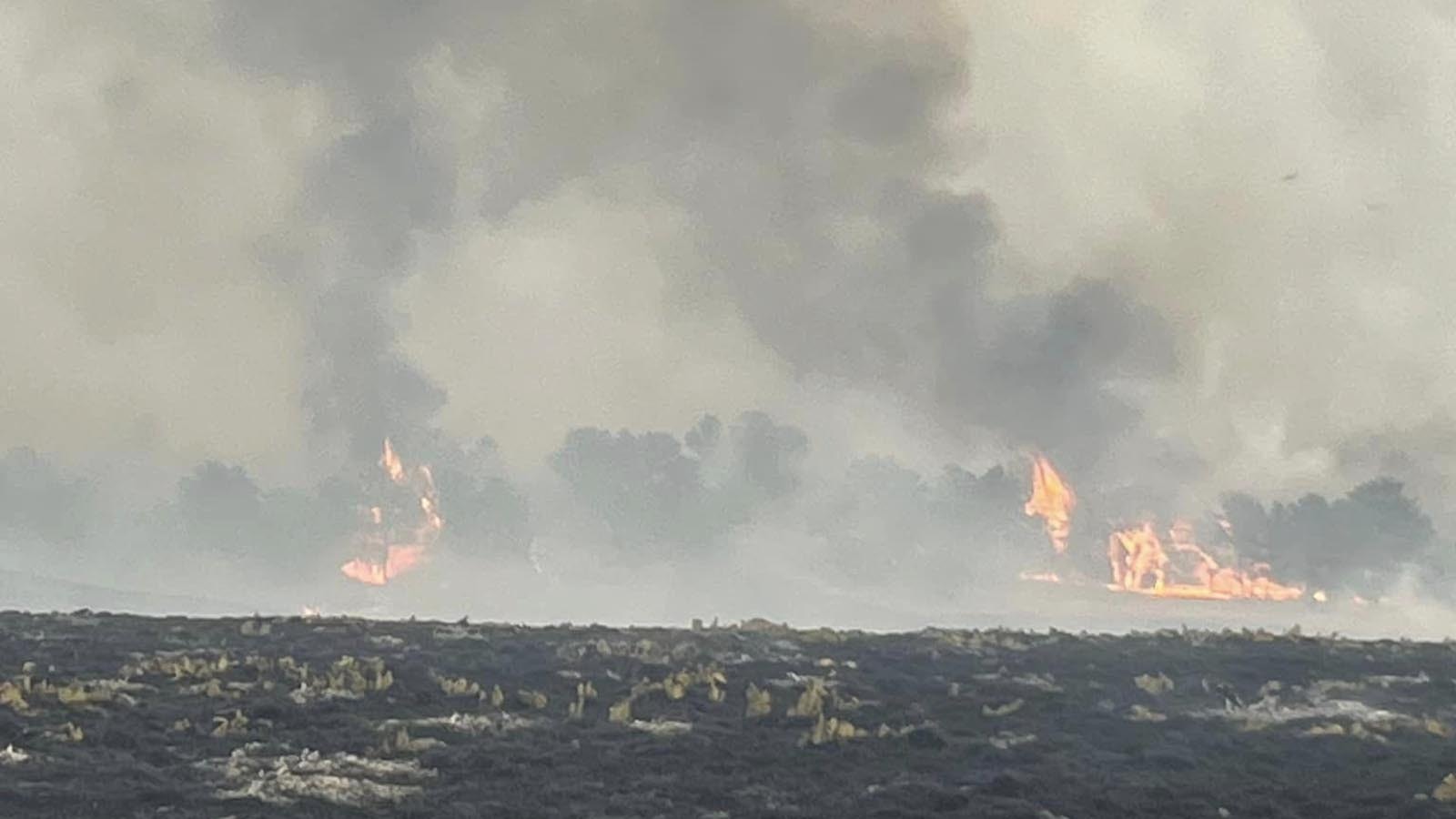 The Wildcat Creek Fire southeast of Wright, Wyoming, has burned more than 17,000 acres and is about 30% contained, fire officials report.