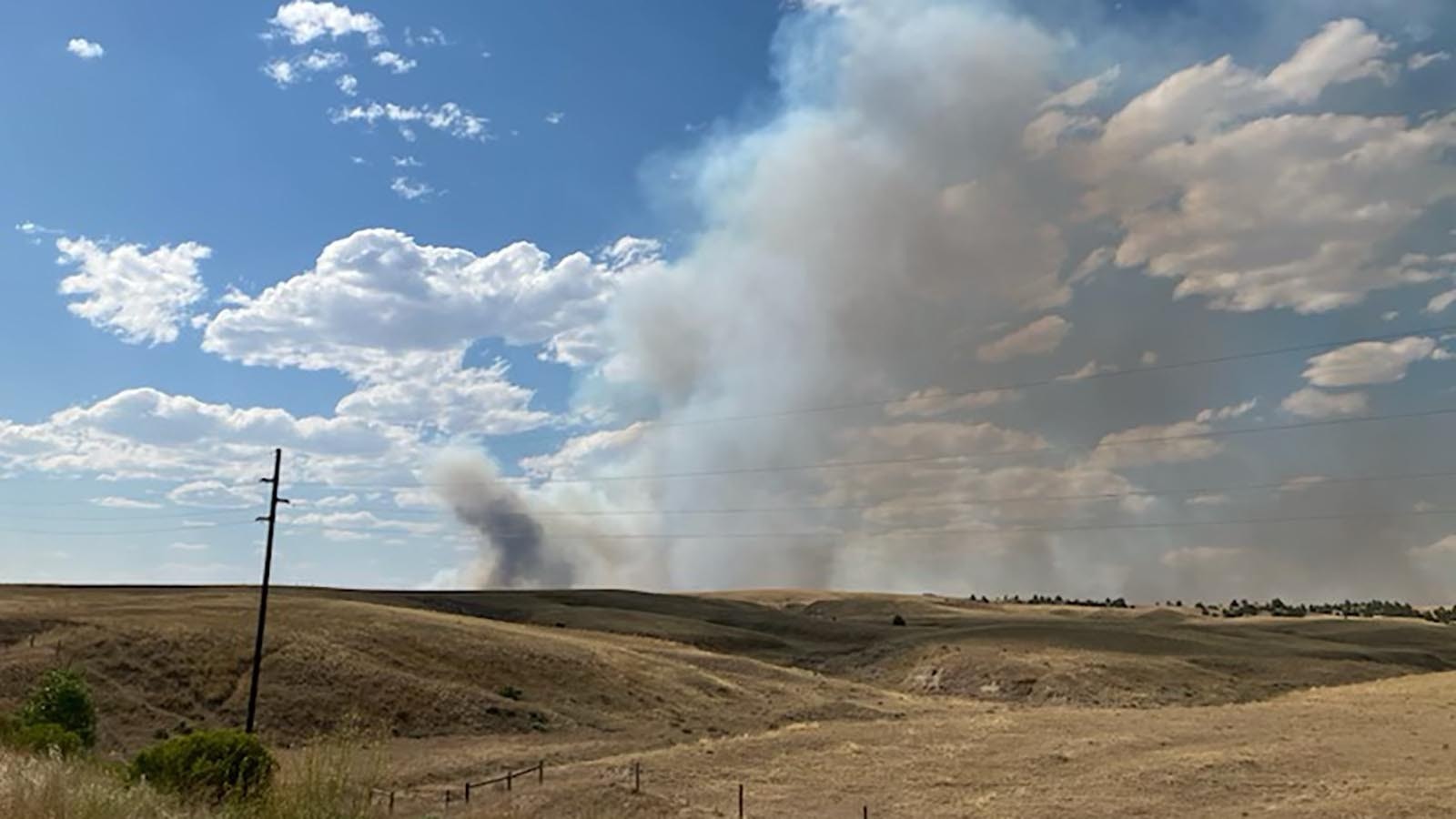 A view of the Haystack fire in Goshen County on Tuesday.