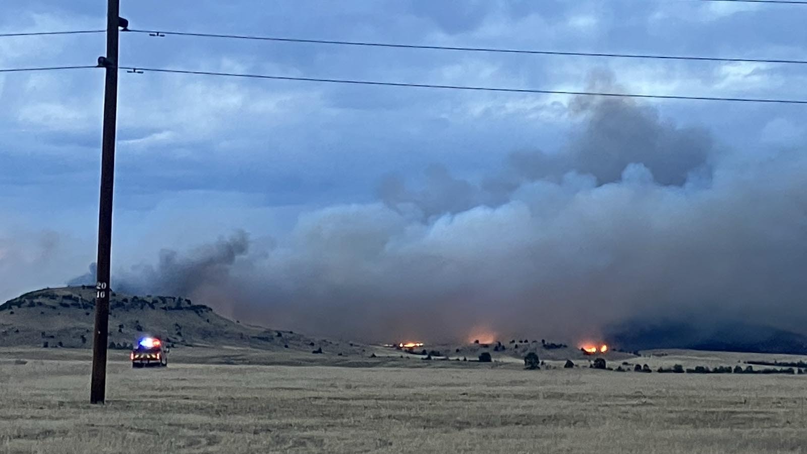 A view of the Pleasant Valley fire on Tuesday evening.