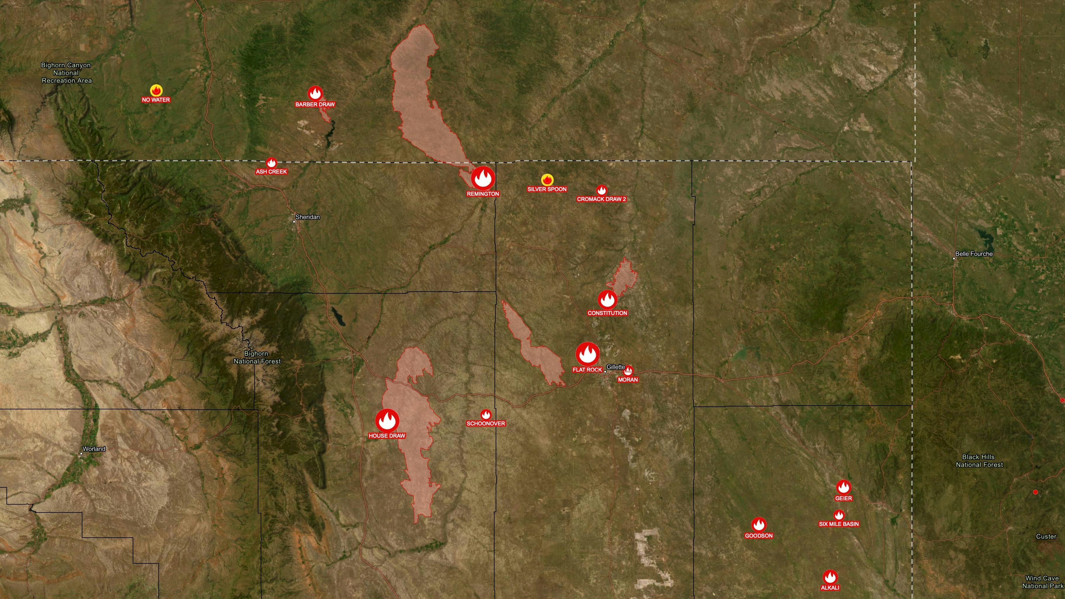 Wildfires map 1 9 2 24