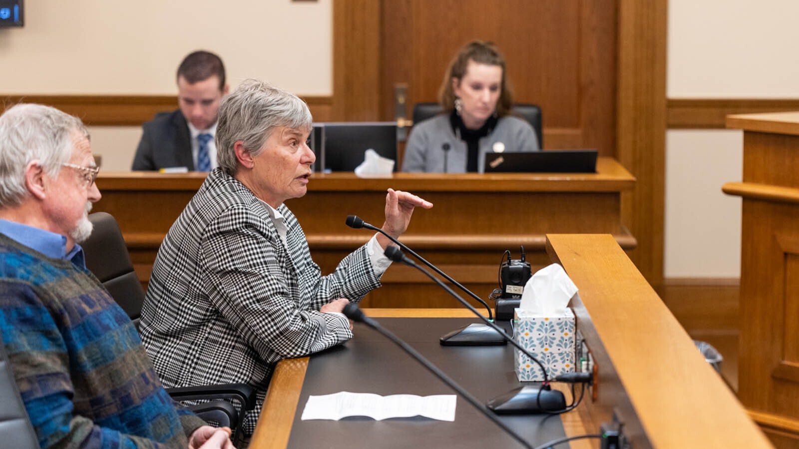 University of Wyoming professor Merav Ben-David testifies for the Sentate Travel, Recreation, Wildlife and Cultural Resources Committee about a bill that would lift state protections for otters and other species.