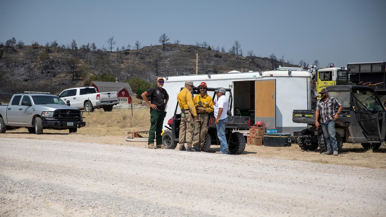 Fire crews from multiple agencies, including the Wyoming National Guard, have responded to the Pleasant Valley Fire.