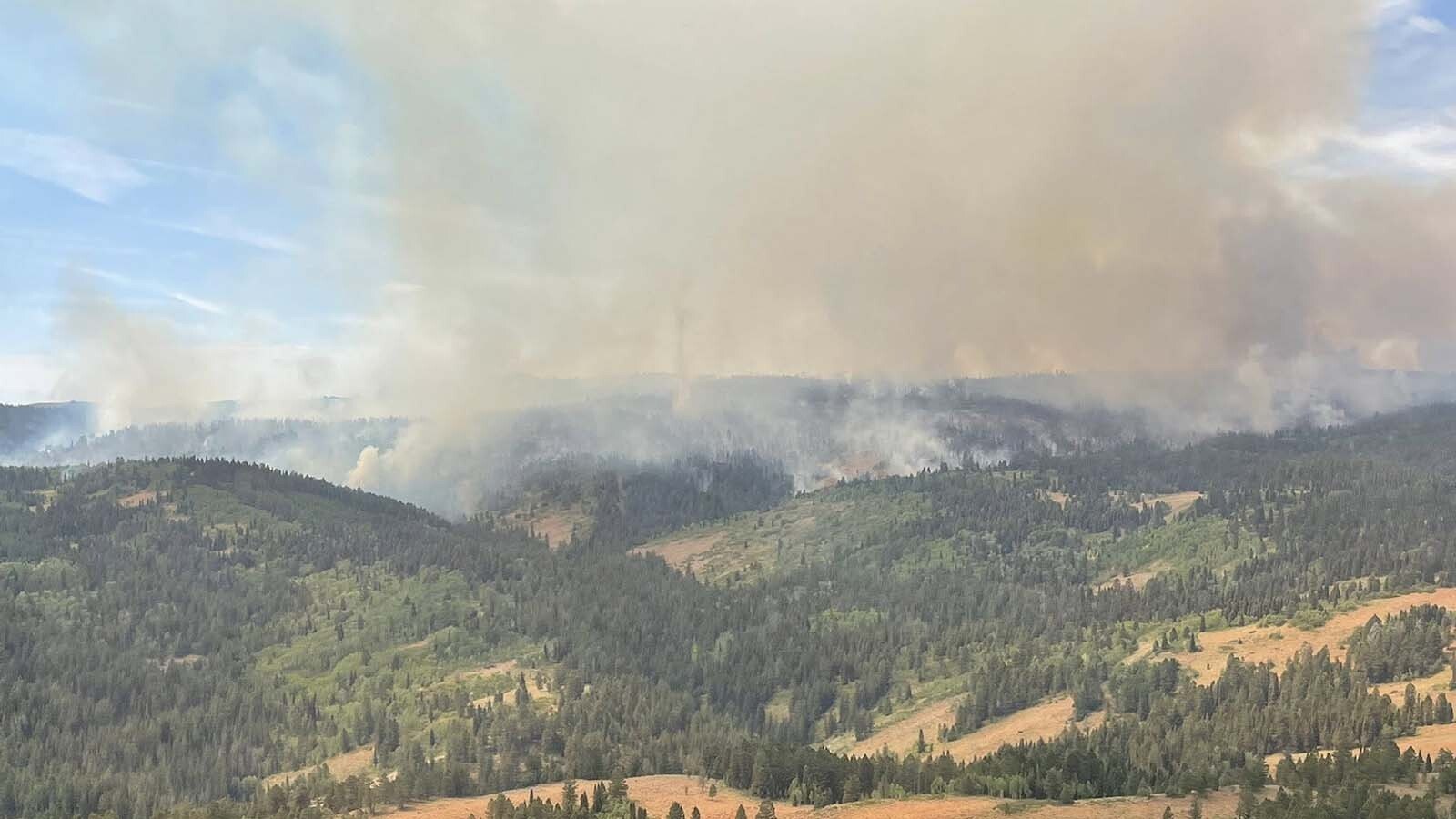 The Willow Creek Fire as it burns just south of Smoot in western Wyoming.