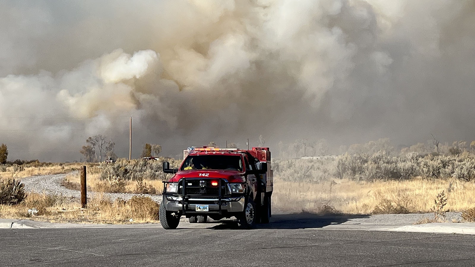 Fremont County officials scrambled Wednesday afternoon Oct. 16, 2024, when high winds whipped up a small grass fire. It threatened to jump the Wind River into the thicker residential areas of Riverton.