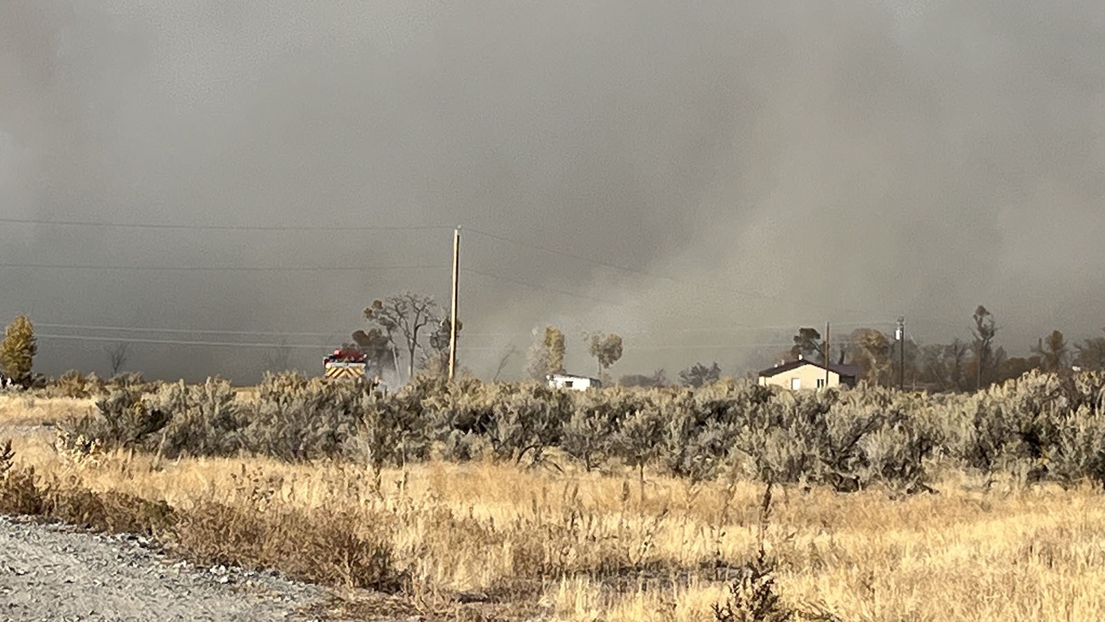 Fremont County officials scrambled Wednesday afternoon Oct. 16, 2024, when high winds whipped up a small grass fire. It threatened to jump the Wind River into the thicker residential areas of Riverton.