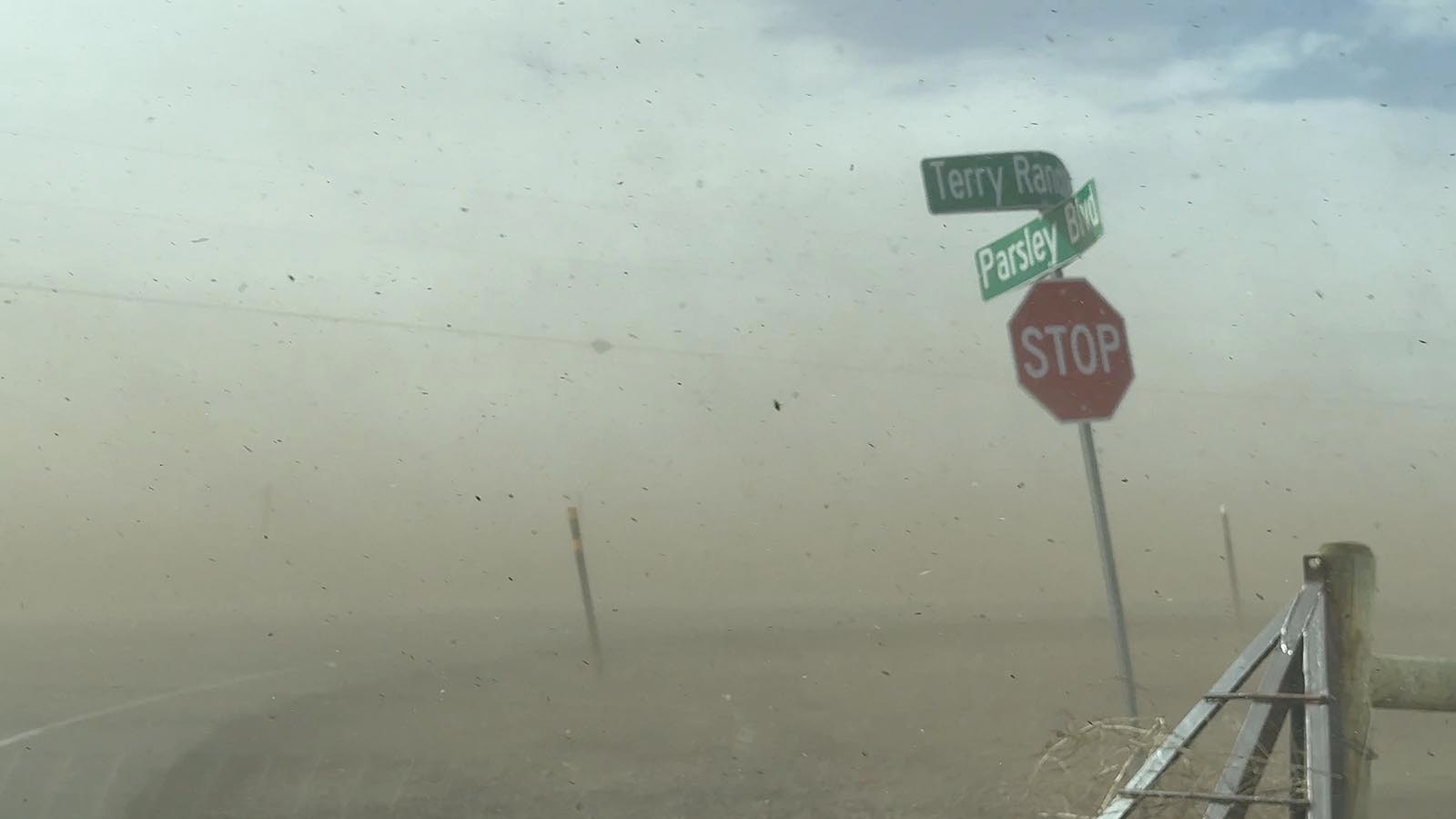 Thursday's windstorm also brought plenty of blowing dust and debris, making it difficult to see while driving in some areas.