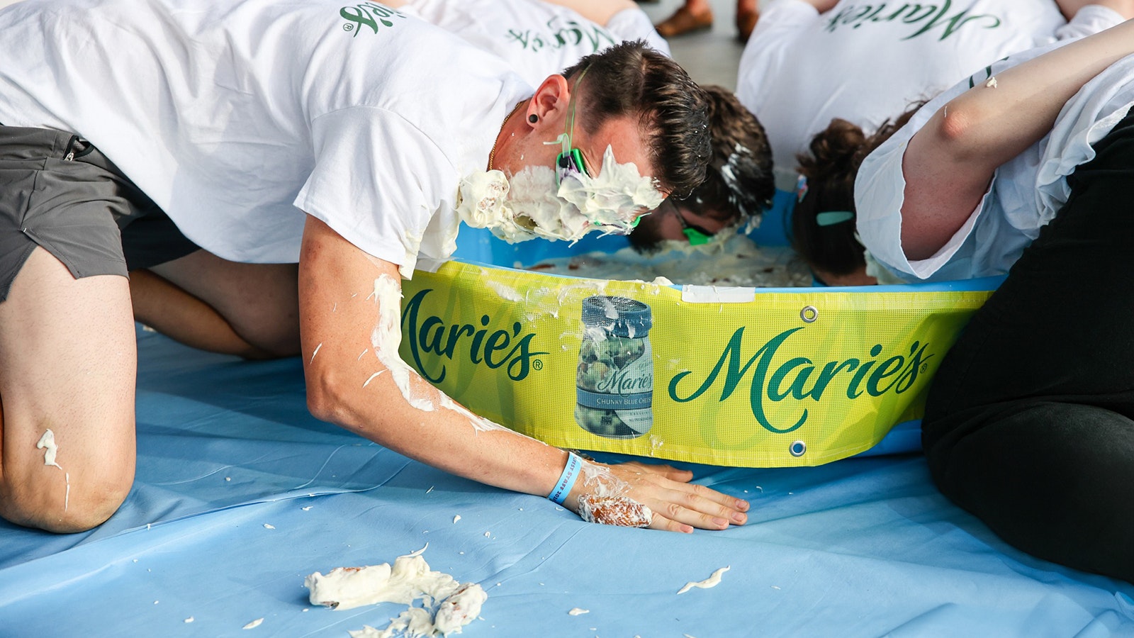 Bobbing for chicken wings in a pool full of ranch.