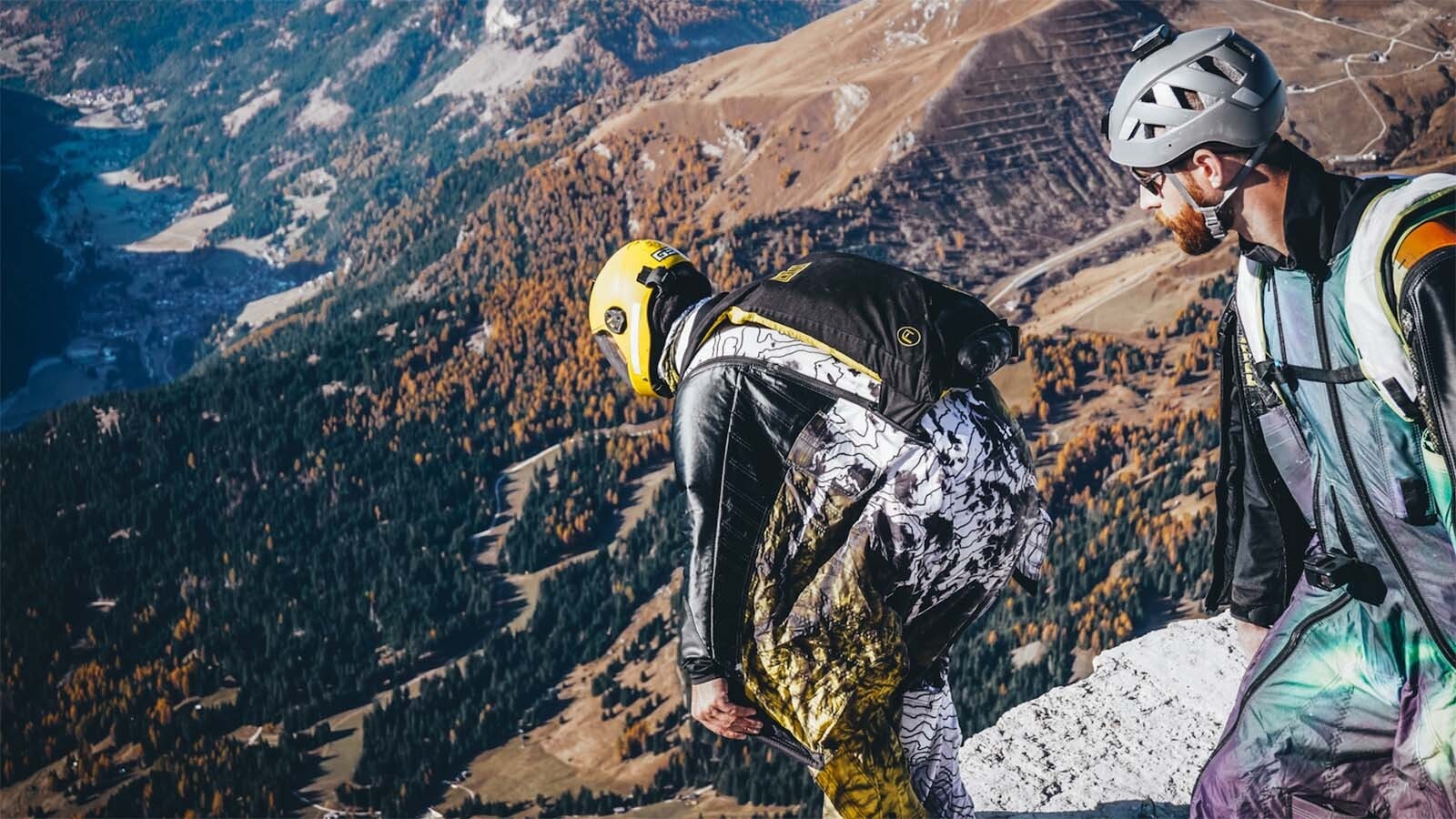 Braden Roseborough prepares to launch off a cliff. He said typically his thoughts at that point are focused more on performance. BASE jumping requires a lot of “muscle memory” that comes first from a lot of skydives, he said.