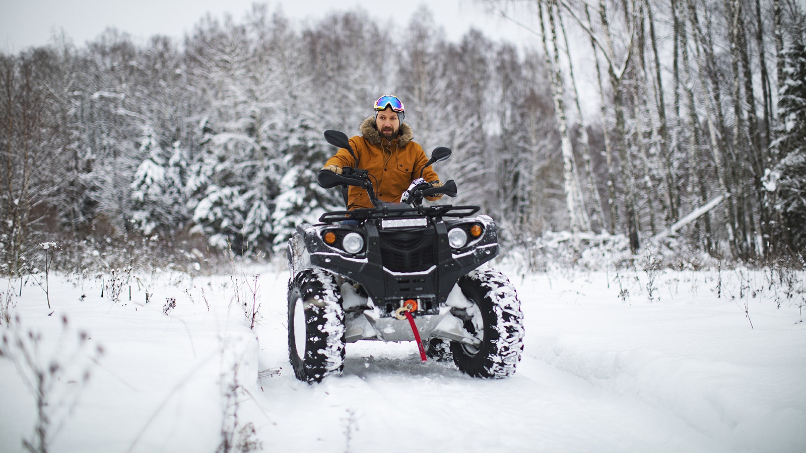 An AVT driver on a trail in Wyoming's Snowy Range in winter in this file photo.