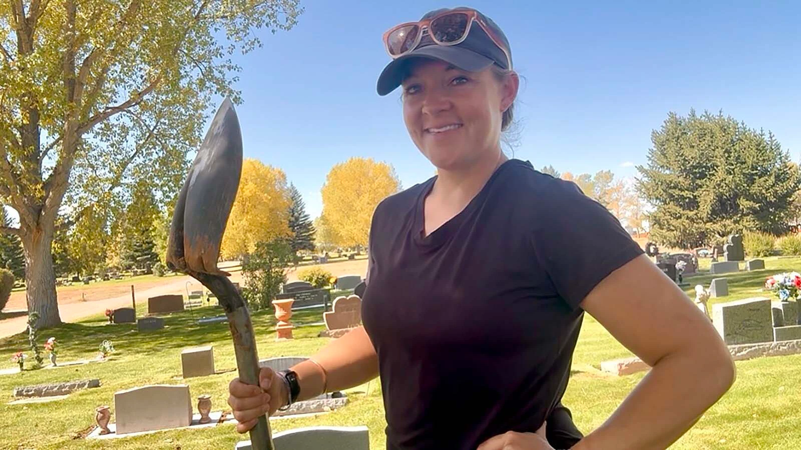 Loni Wilson, cemetery crew leader at Greenhill Cemetery in Laramie, has spent 15 years tending the grounds — and digging graves — beneath the cemetery’s canopy of old trees.