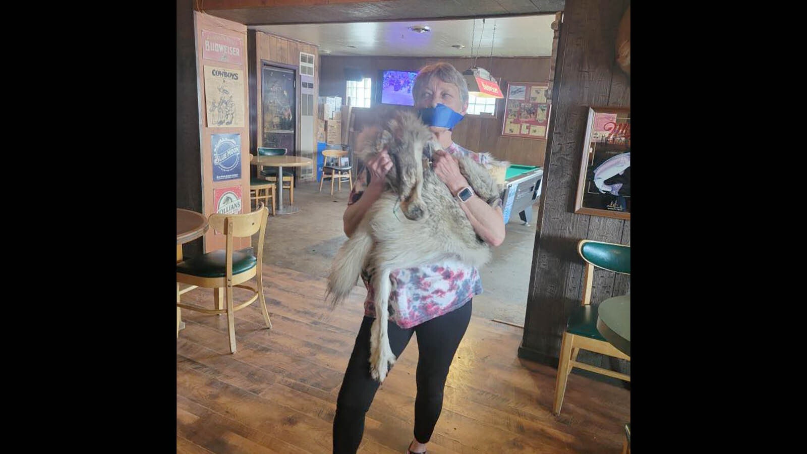 Jeanne Ivie-Roberts is the aunt of Daniel resident Cody Roberts, who's accused of mistreating a wolf before killing it. She has expressed support for her nephew and seems to mock the situation by posing for a photo with a wolf pelt and her mouth taped shut.