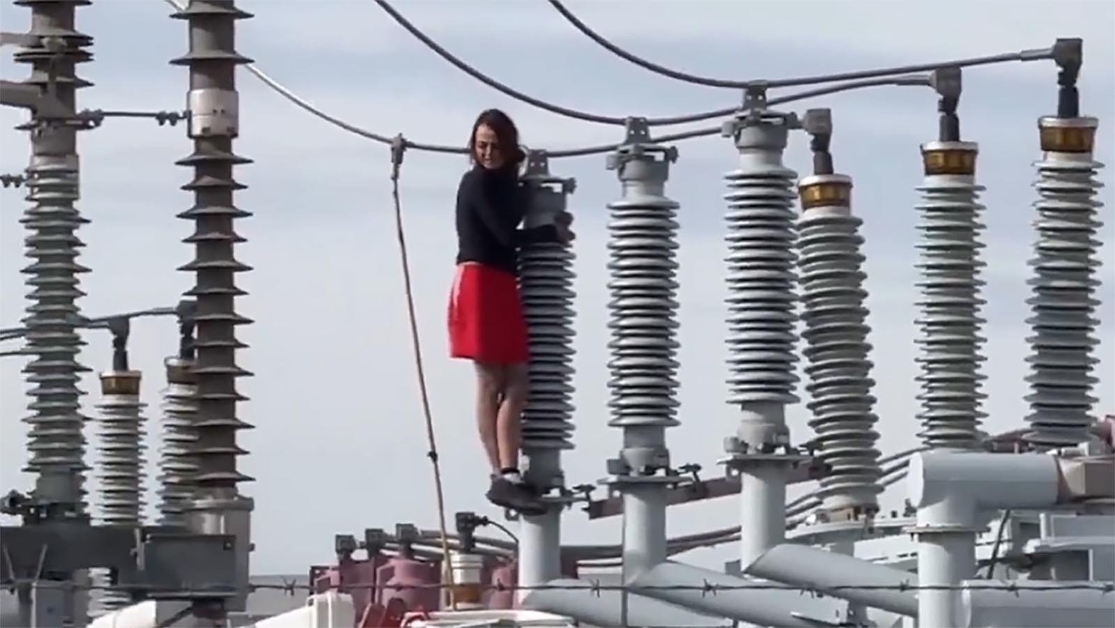 A woman in Salt Lake City climbed onto a high-voltage transformer, prompting power to be shut off to more than 800 homes.