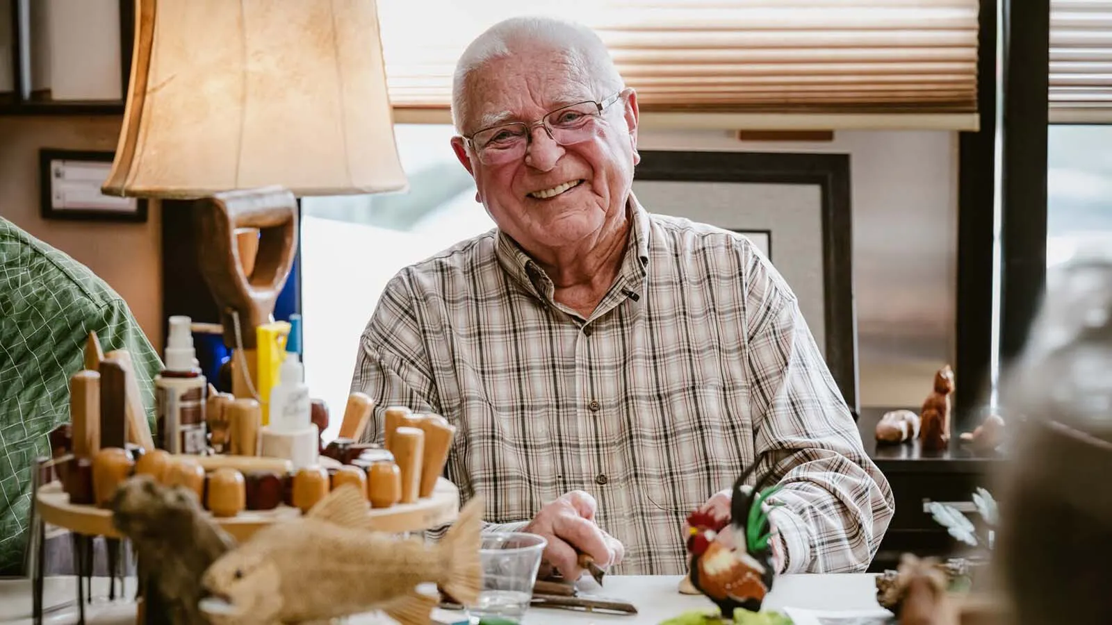 Roger Haight started carving ivory soap as a Boy Scout and, after retiring as a professor of microbiology, joined a Big Horn wood carving group. His home is now a wood carving museum with over 400 carvings on display, mostly of birds.