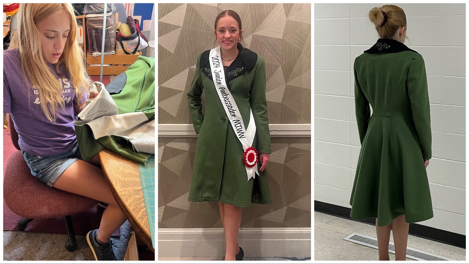 Carbon County 16-year-old Madi Dunning won the junior division of the National Make It With Wool competition with her stunning green coat.