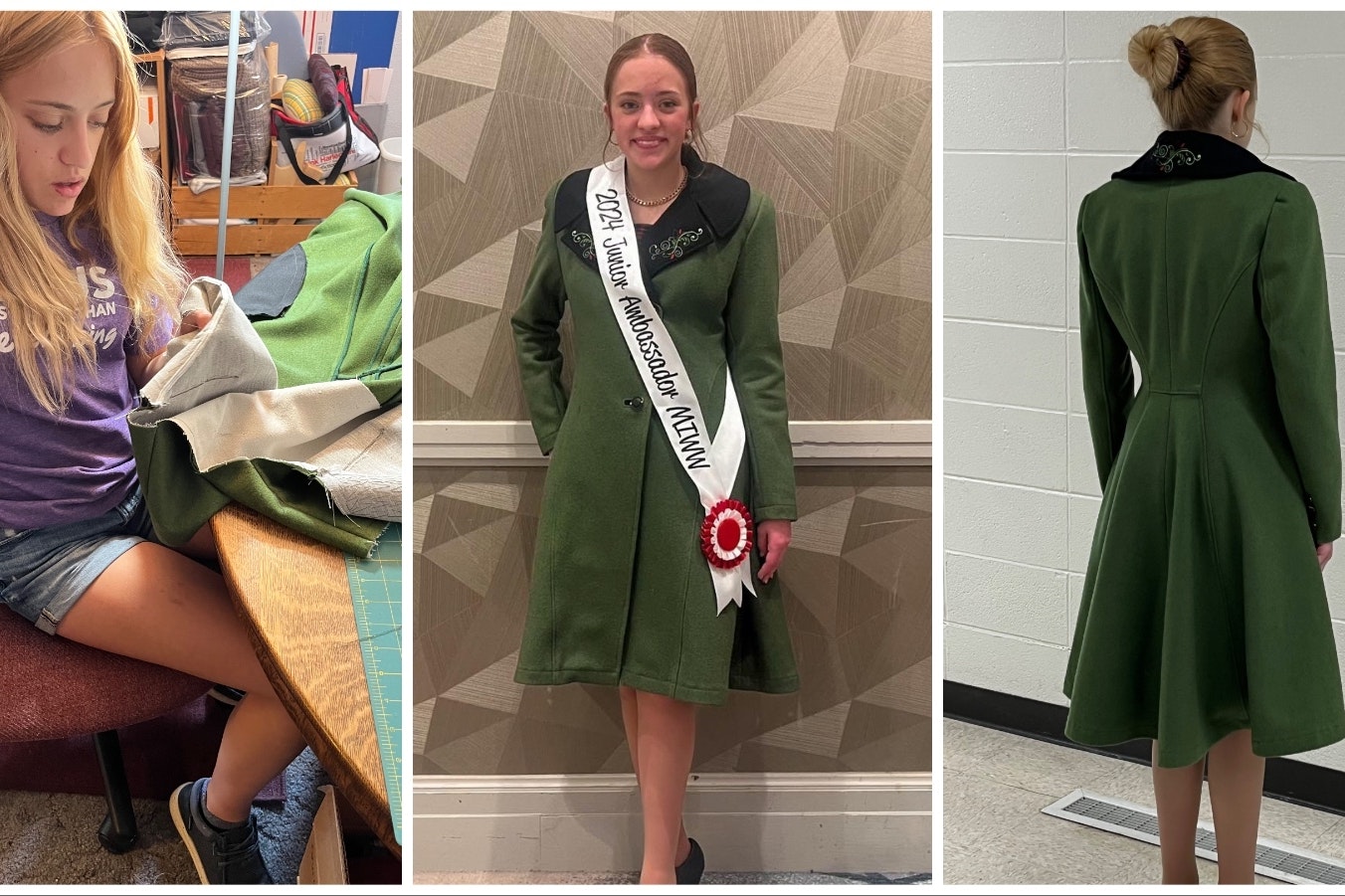 Carbon County 16-year-old Madi Dunning won the junior division of the National Make It With Wool competition with her stunning green coat.