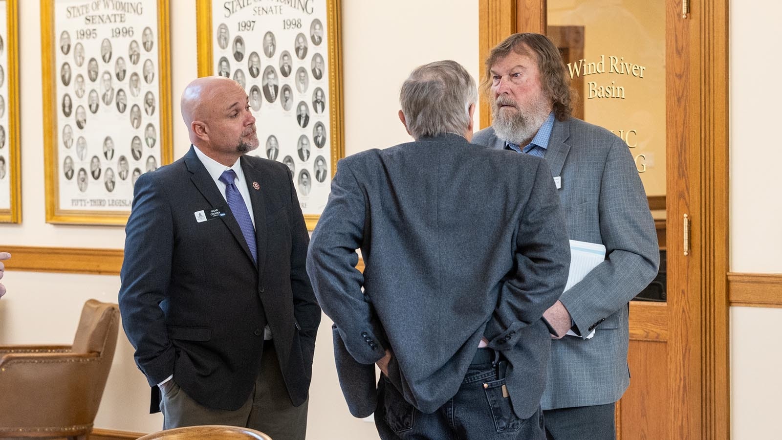 Sen. Tim French, R-Powell, right, supports a bill that would protect Wyoming rodeos from being shut down by animal rights activists.