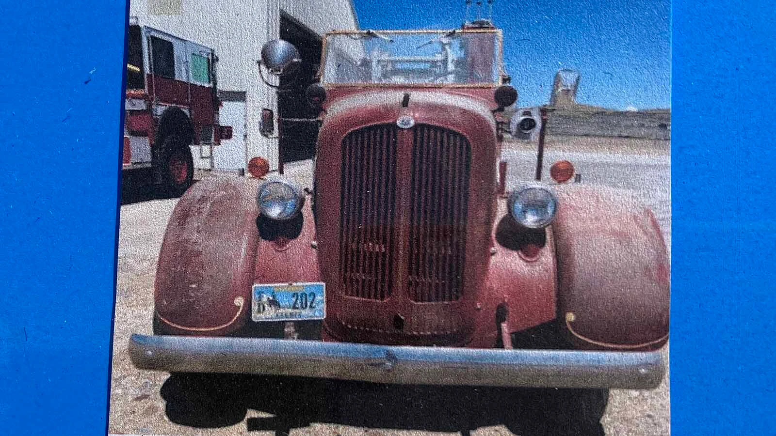 The front of the 1942 truck before restoration.