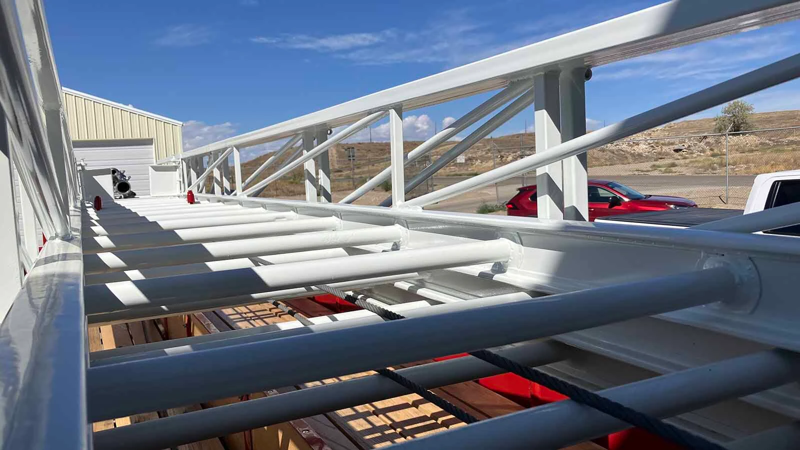 A look down the ladder of the truck. It was used on three calls in Worland before being retired. 