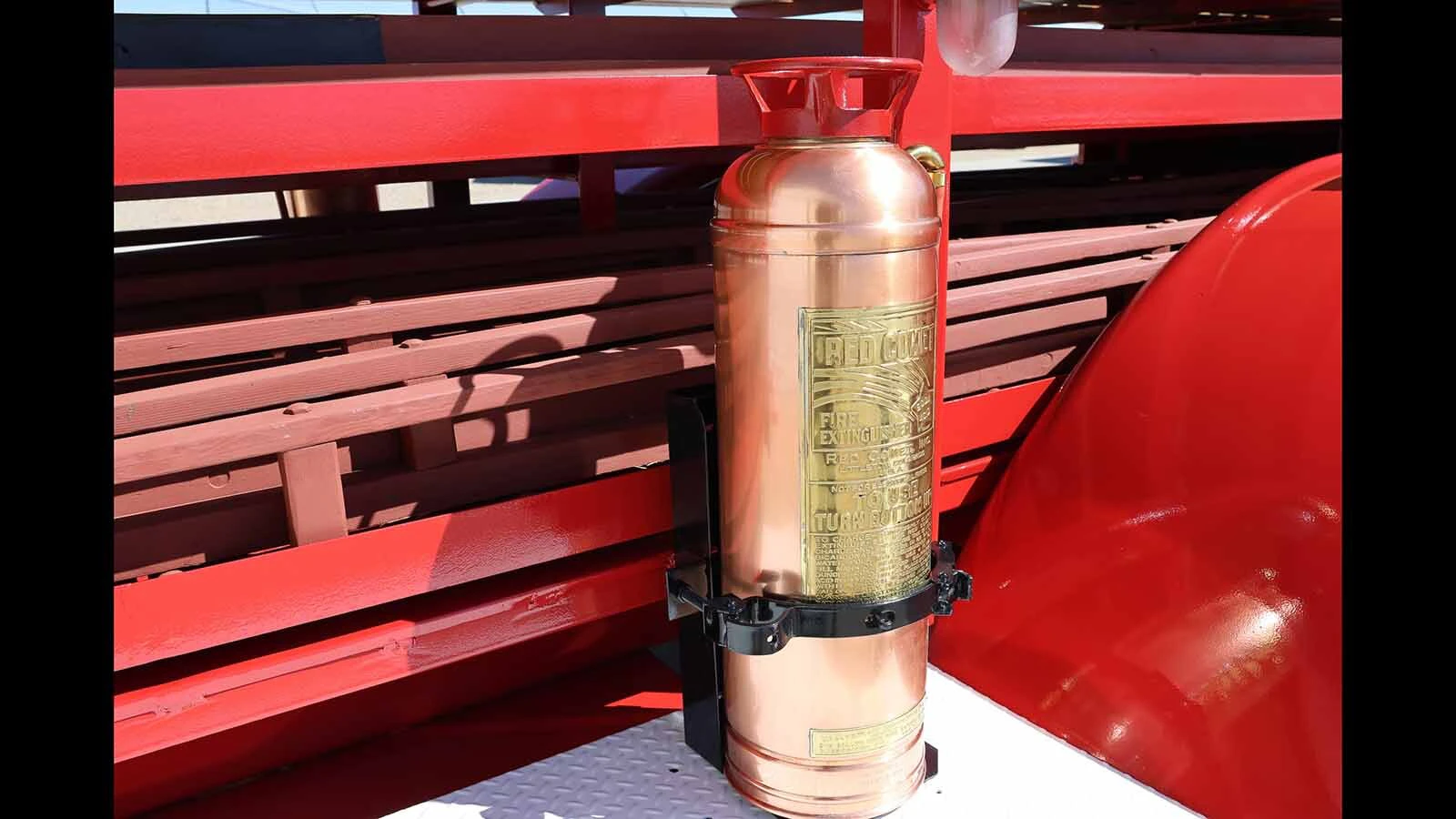 Bruce Nielson found a couple of old water fire extinguishers and refurbished them for the truck.