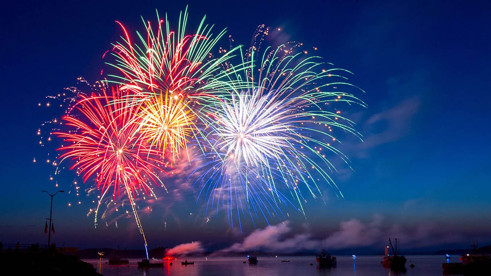 Fireworks over the water at the Washakie County Fairgrounds in Worland.