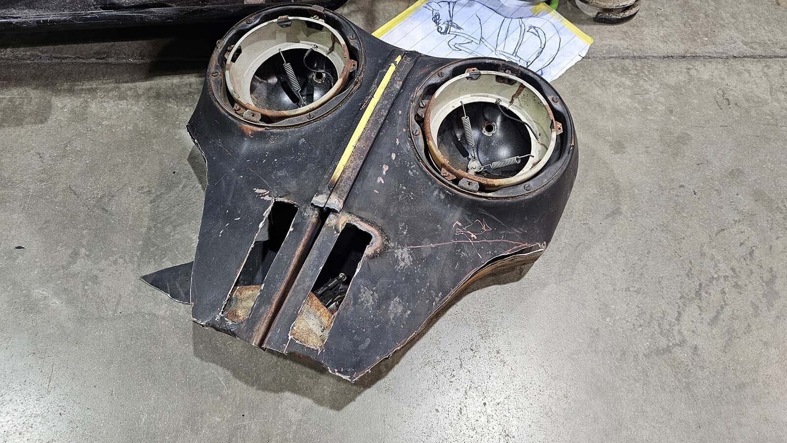 This piece will become part of the grill for the Cowabunga truck, Tim Shearer worked on for his special project at WyoTech. He's headed to Michigan with a job already in hand when he graduates in two weeks.