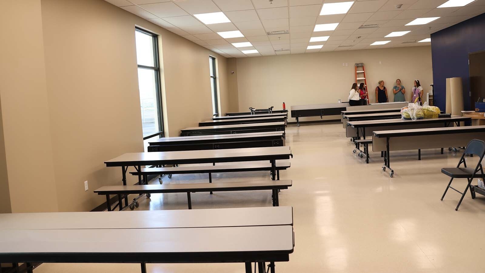 The school cafeteria will see its first students next week.