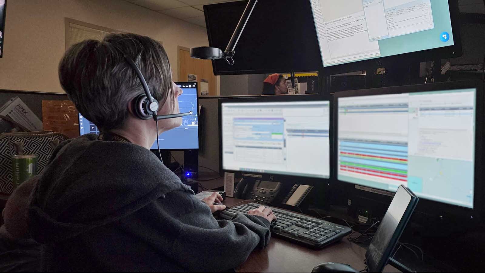 Cody’s 75-hour 911 outage this week isn’t unique, with 15 outages in Torrington exposing how outdated Wyoming's emergency communications system is. It’s become more and more expensive to run and is losing $3 million a year, state officials say. Above is the Wyoming Highway Patrol dispatch center in Cheyenne.