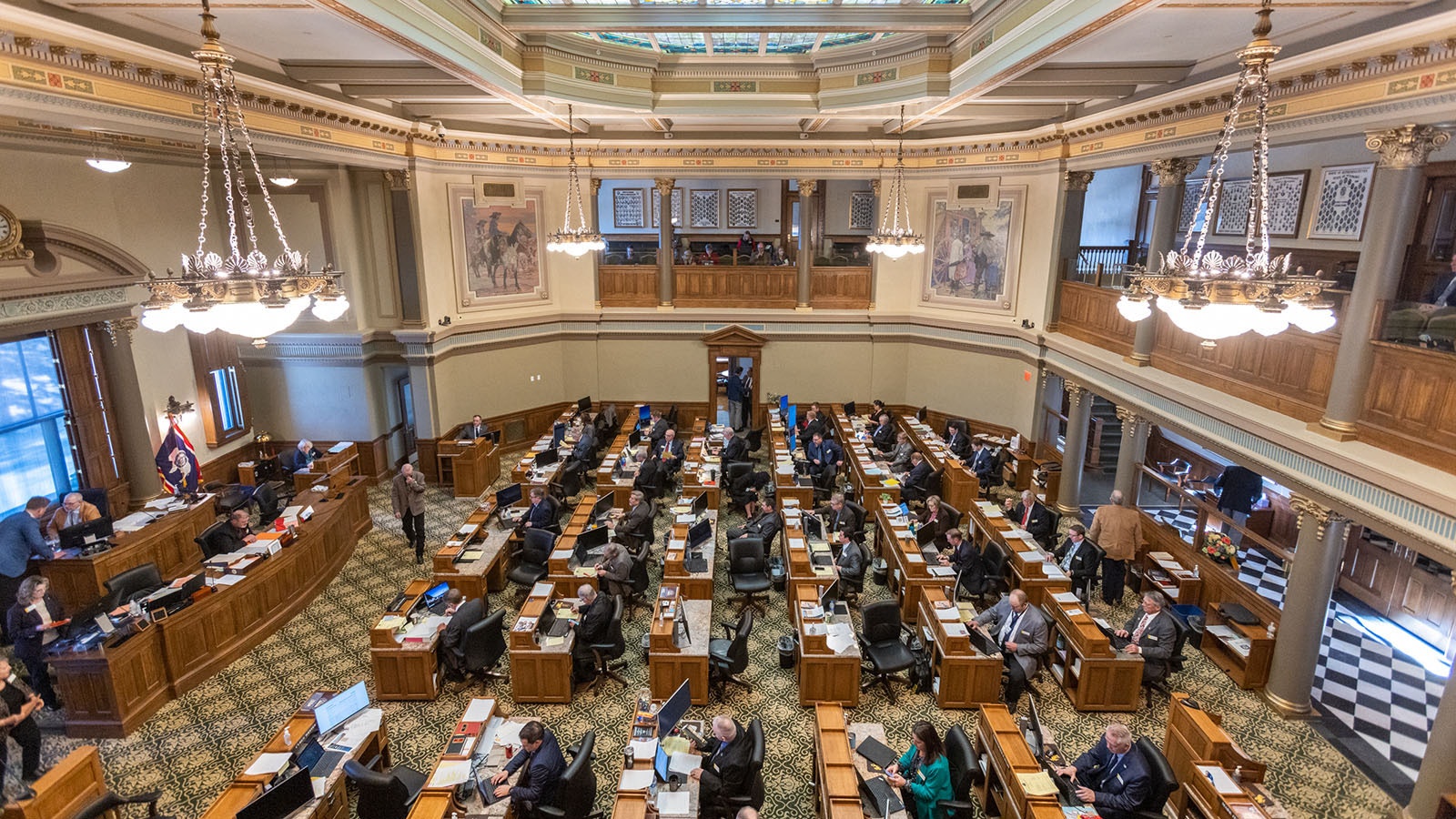 The Wyoming House of Representatives meets during the 2023 session.