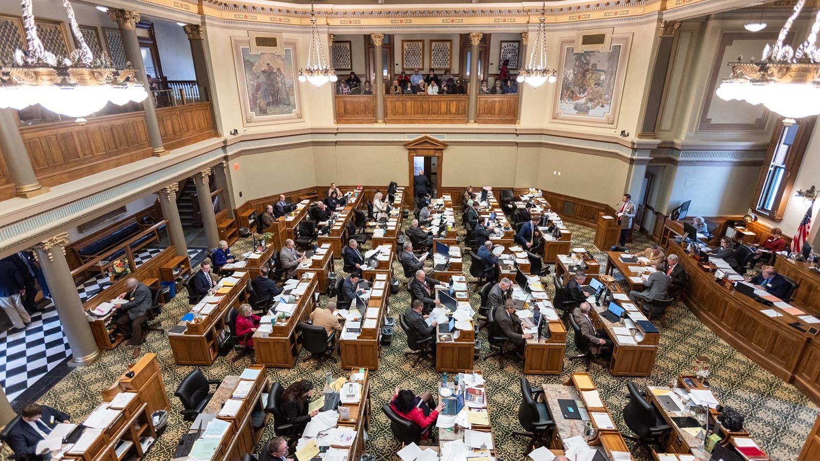 The Wyoming House of Representatives meets during the 2024 session.