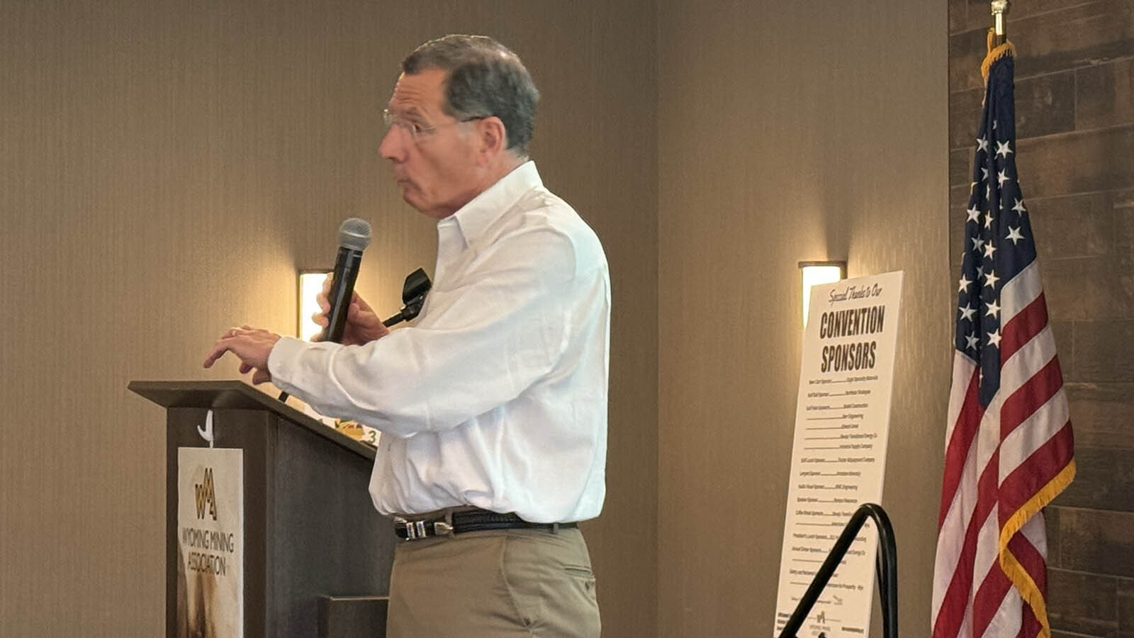 U.S. Sens. John Barrasso and Cynthia Lummis, both of whom are Republicans from Wyoming, blasted the Environmental Protection Agency and other federal agency rules that are designed to phase out coal and natural gas-fired plants. The lawmakers delivered their remarks at the Wyoming Mining Association’s annual convention in Cody on Friday.  Above, Barrasso stands at the podium as Lummis, seated second to the left in the first row, listens to Barrasso’s concerns about the Biden administration’s attack on Wyoming’s coal industry. Lummis said that plans are in the works to reverse the EPA’s efforts to end coal and another controversial rule being crafted by the Bureau of Land Management that would stop coal leasing on public lands by 2041. “We’re going to be in a position to turn this thing around” in the first six months of a new administration, she said.