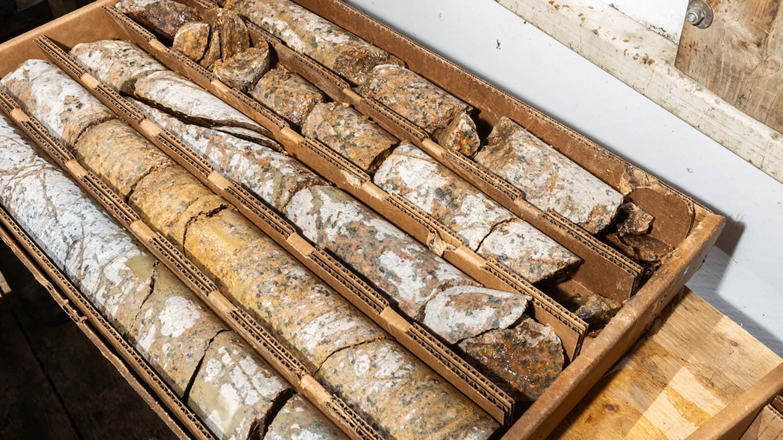 Core samples from the rare earths development north of Wheatland, Wyoming.