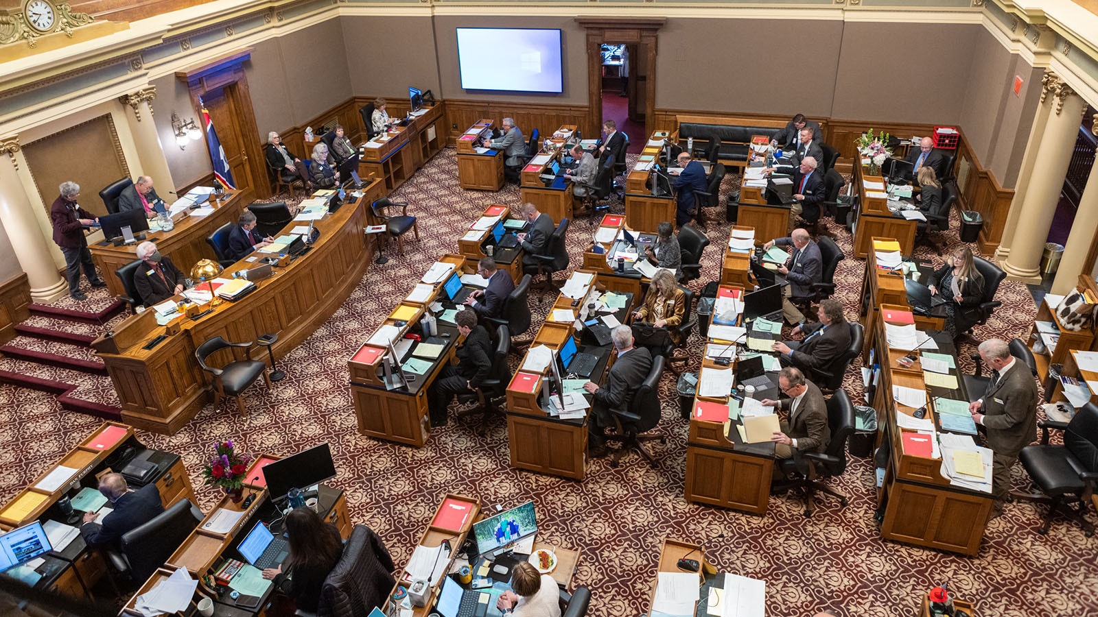 The Wyoming Senate meets during the 2024 regular legislative session at the Capitol in Cheyenne.