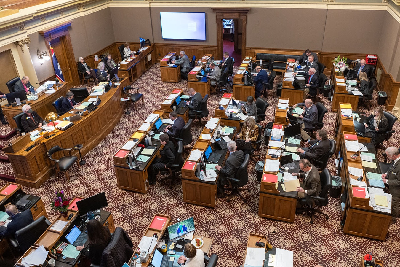 The Wyoming Senate meets during the 2024 regular legislative session at the Capitol in Cheyenne.