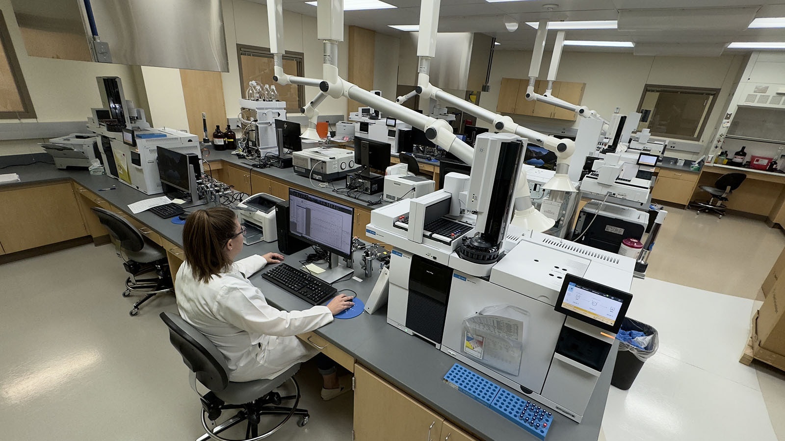 Lindsey Human is a forensic drug chemist at the Wyoming State Crime Lab in Cheyenne. There's close to $1 million worth of equipment in this lab, including six machines that separate and identify various chemicals.