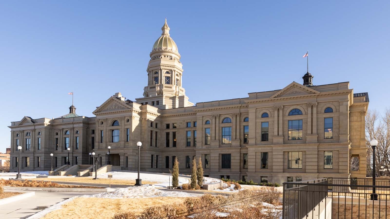 Outside the Wyoming Capitol building.