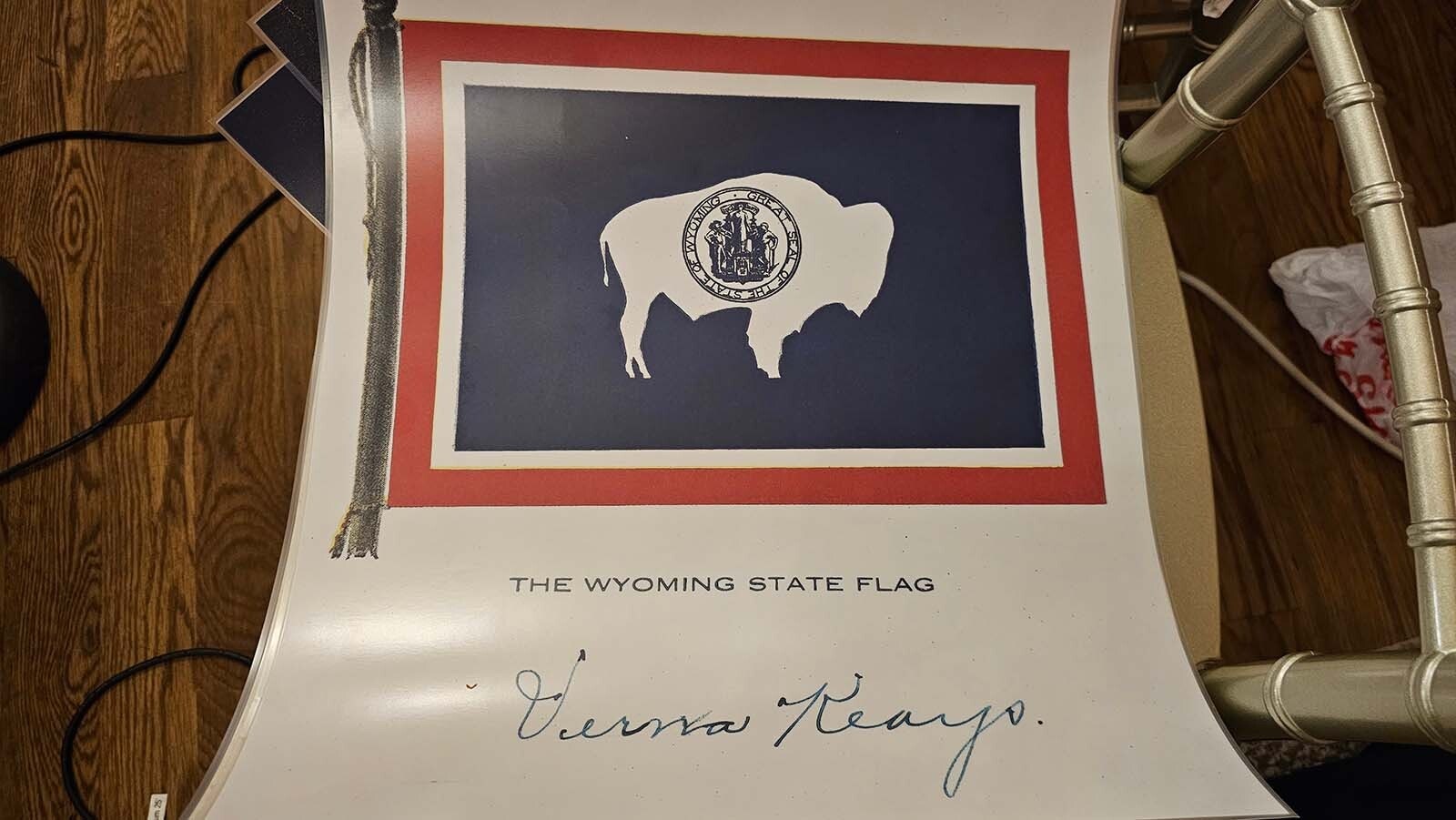 Another copy of the flag design Verna Keays kept in her home.