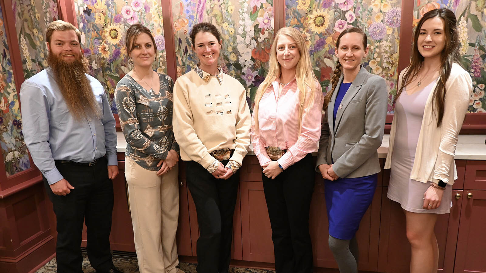 Current class members of Wyoming LEAD, an agriculture and rural policy leadership group, pose for a photo at a Washington, D.C., restaurant Friday. Left to right: Cody Alps of Yoder, Laramie Seymour of Crook County, Marie McClaren of Kemmerer, Mattie Stevenson of Jeffrey City, Beth Butler of Douglas and Katie Shockley of Cheyenne.