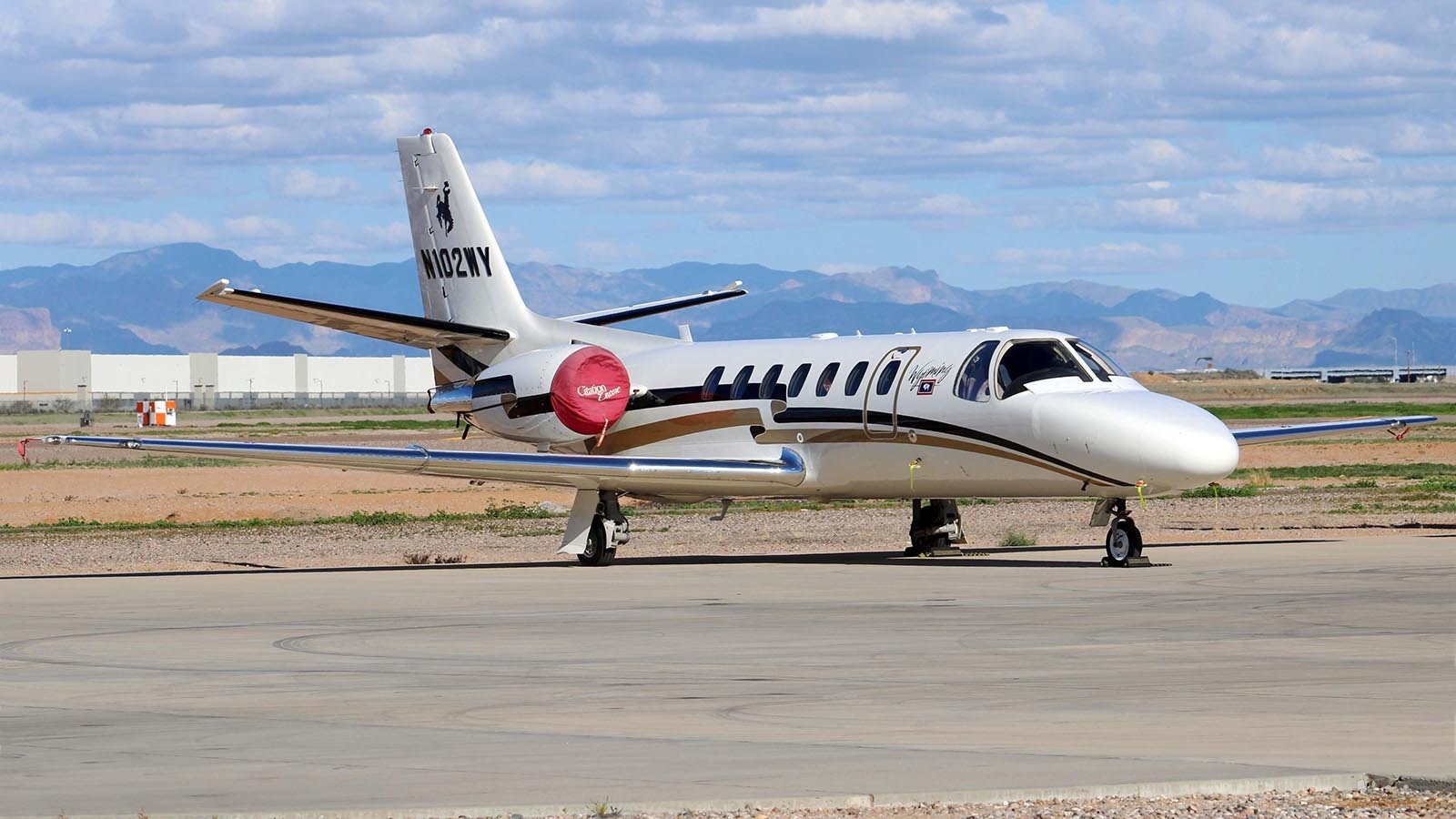 One of two Cessna 560 Encore jets owned and operated by the state of Wyoming.