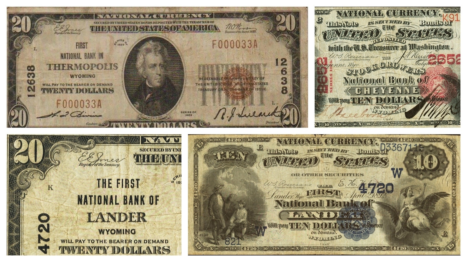 For 70 years, National Banks in Wyoming could have their own money printed, complete with their names and towns on it. Now these $10 and $20 bills are still legal tender, and worth big bucks to collectors.