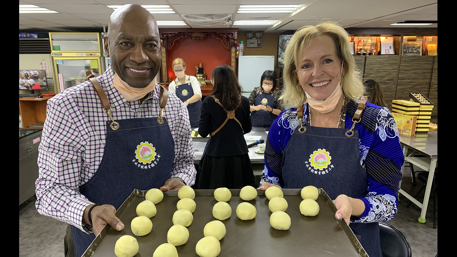 Wyoming Department of Workforce Services Director Robin Sessions Cooley, right, with her Alabama counterpart Fitzgerald Washington during a recent workforce workshop in Taiwan.