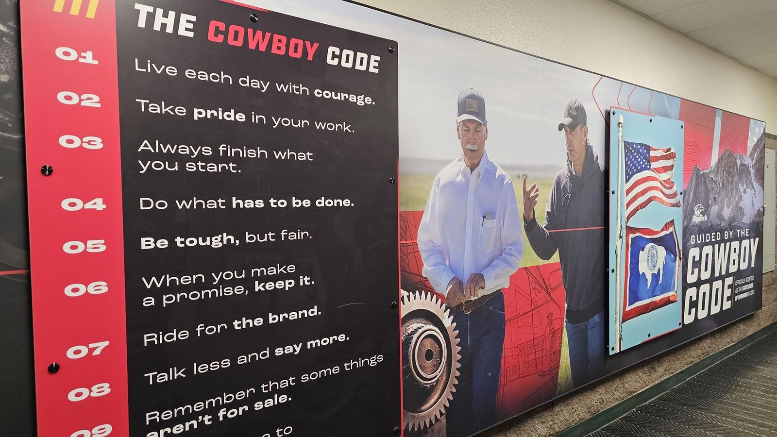 The Cowboy Code is an integral part of the lessons taught at WyoTech in Laramie.