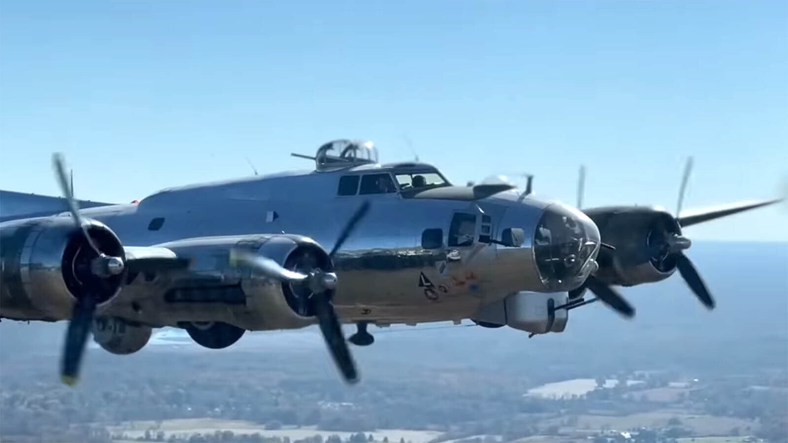 The final flight of the Yankee Lady over her home airport before the B-17's final cross-country flight, including over Wyoming.