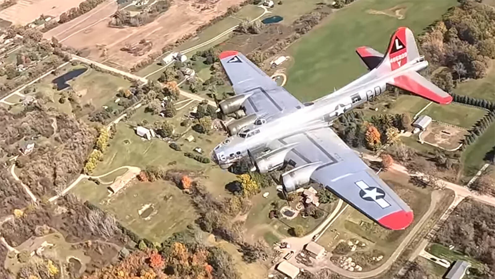 The final flight of the Yankee Lady over her home airport before the B-17's final cross-country flight, including over Wyoming.