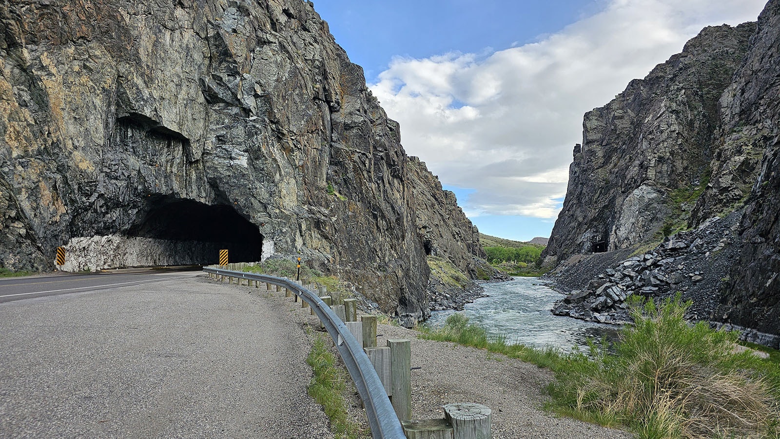 The tunnels in the Wind River Canyon's scenic byway.