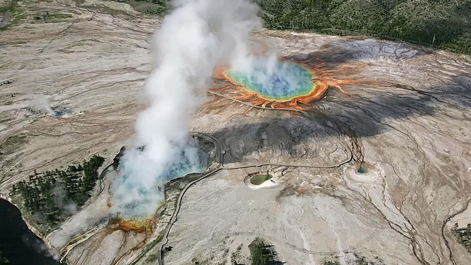 Scientists are monitoring a city of Chicago-sized swath of rising ground at the northern volcanic rim of the Yellowstone Caldera in Yellowstone National Park. Scientists say the area has risen an inch since July.