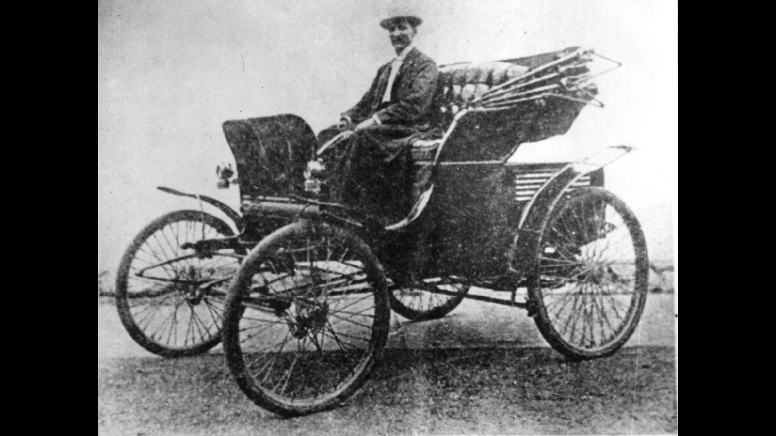 Henry G. Merry drove his 1897 Winton into Yellowstone National Park in 1902 to attend a military ball. His noisy “horseless carriage” caused horses to buck and resulted in an official ban of cars in the park.